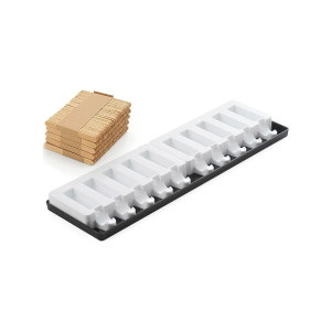 Moule à glace silicone 10 barres rectangles avec bâtonnets SilikoMart Moule à glace silicone 10 barres rectangles avec bâtonnets SilikoMart