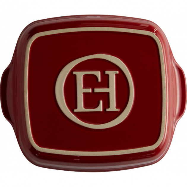 Arriere du Plat a Four carre Emile Henry couleur Grand cru