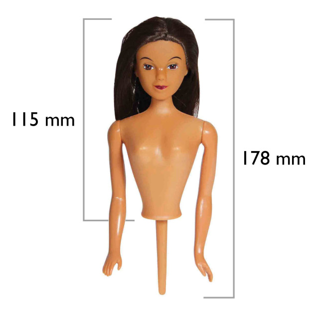 Dimensions Buste Poupée avec Pique pour Gâteaux Princesse