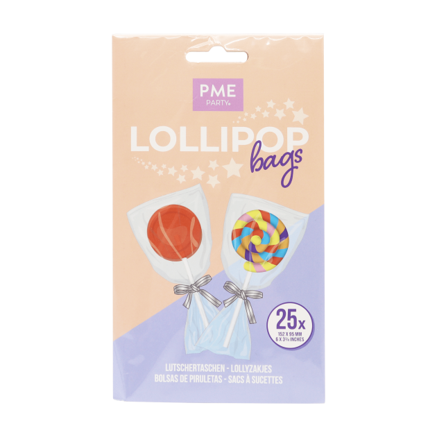 Sachets à Sucettes Transparents Attaches Argentées (x25) PME