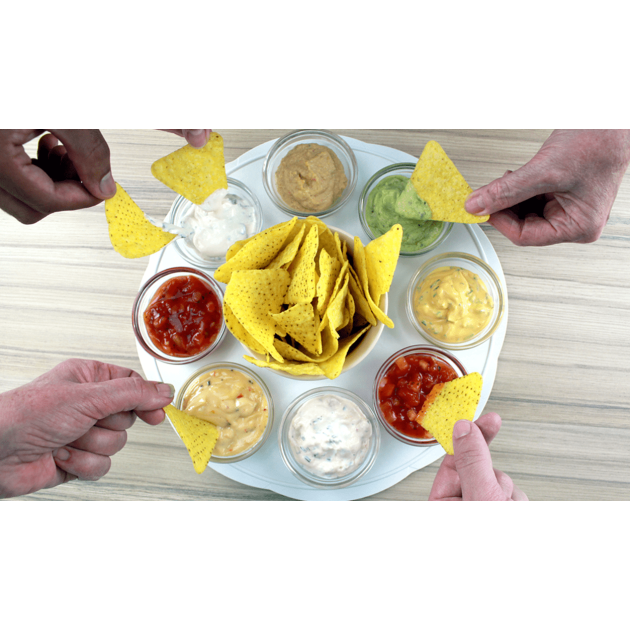 Plateau Rotatif Plastique Blanc pour Apéritifs
