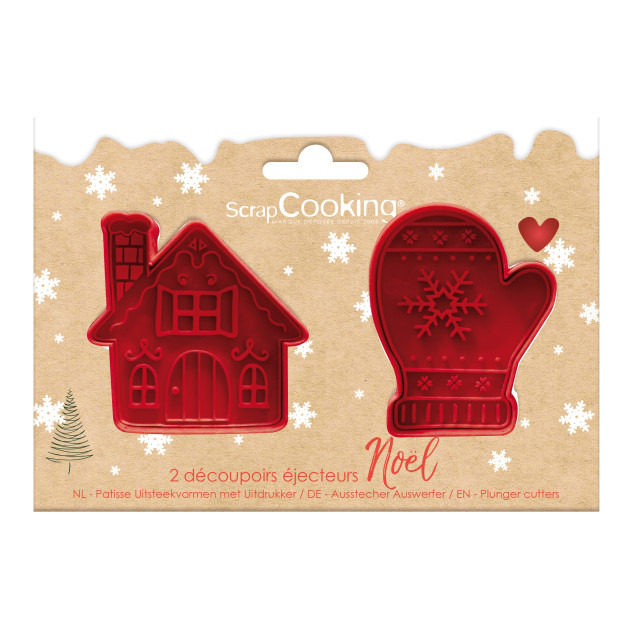 2 Emporte-Pièces avec Éjecteurs Noël Scrapcooking