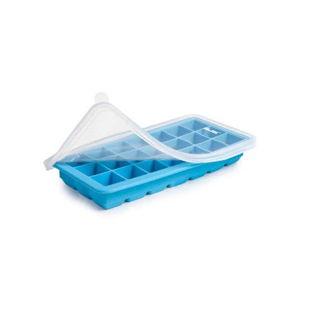 Bac à Glaçons Silicone avec Couvercle 21 Cubes 21 x 14 x H 3 cm Ibili