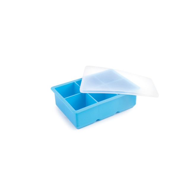 Bac à Glaçons Silicone avec Couvercle 6 Cubes 16,9 x 11,8 x H 5,2 cm Ibili