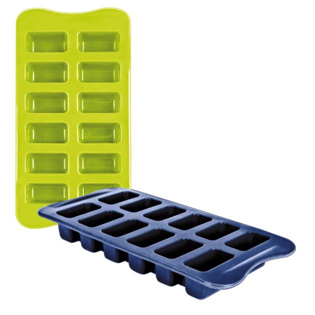 Lot 2 Bacs à Glaçons Silicone 12 Cubes 25 x 12 x H 7 cm Ibili