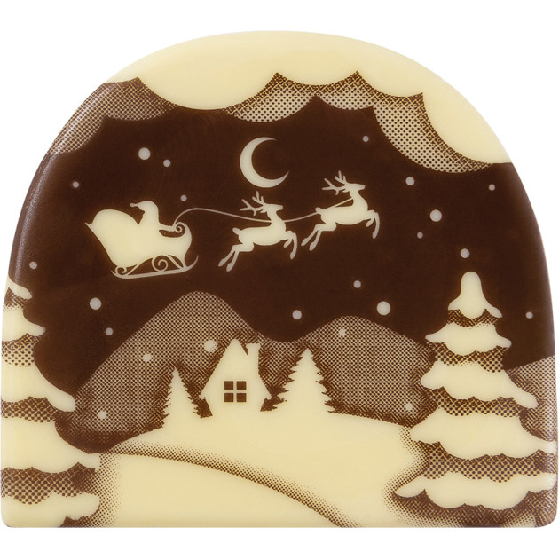 Embout de Bûche Chocolat Paysage Noël (x42) Florensuc