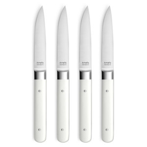 Coffret 4 Couteaux Steak Fusion Blanc 22 cm Amefa