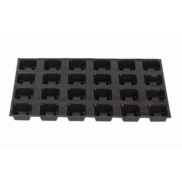 Moule Silicone 24 Savarins Carres 7 cm x H 3 cm Flexipan