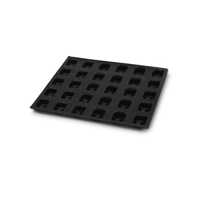 Moule Silicone 70 Savarins Carrés 3,7 cm x H 1,6 cm Flexipan