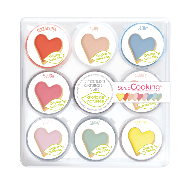 DLUO Courte 9 Mini Préparations Colorantes Naturelles 9 x 2 g Scrapcooking