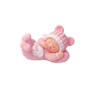 Sujet Baptême Rose Fille Endormie Modecor Sujet Baptême Rose Fille Endormie Modecor