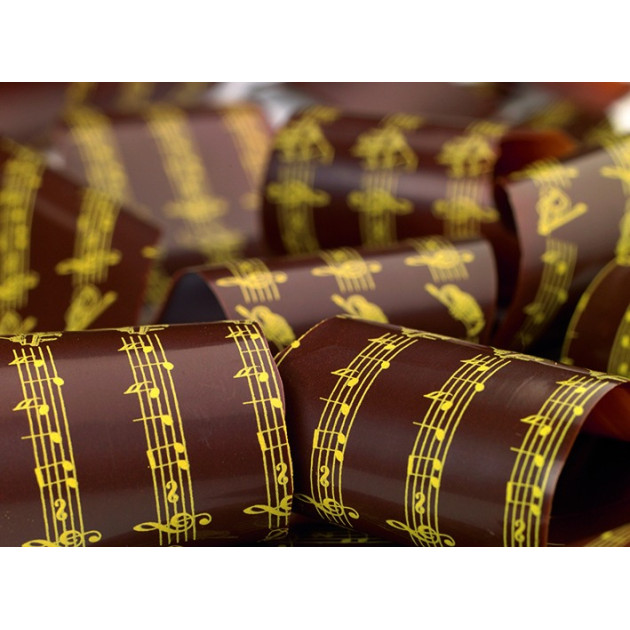 Feuilles de Transfert Chocolat Musique Jaune 34 x 26,5 cm (x10) Mallard