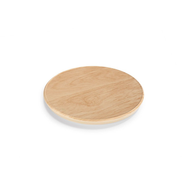 Plateau de Service Rond Mélaminé Effet Bois Ø 32,5 x H 1,5 cm Mallard