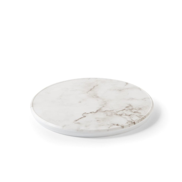 Plateau de Service Rond Mélaminé Effet Marbre Ø 32,5 x H 1,5 cm Mallard
