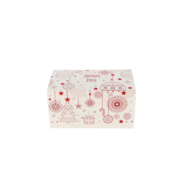 Boîte à Bûche Rouge en Fêtes 35 x 11,5 x H 10,5 cm (x25) Mallard