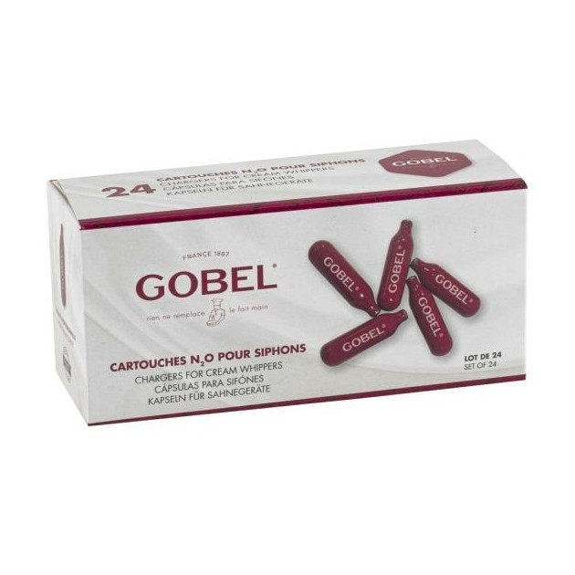 Cartouches Gaz N₂0 pour Siphon (x24) Gobel