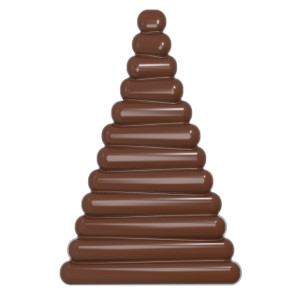 Moule Chocolat Sapin Strié 17,4 x 11,4 x H 1,2 cm (x2) Chocolate World