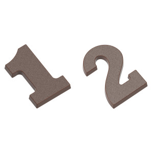 Moule Chocolat Chiffres Un et Deux 14 x 9,2 x H 1,4 cm (x2) Chocolate World