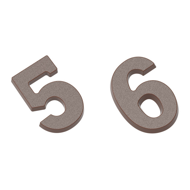 Moule Chocolat Chiffres Cinq et Six 14 x 9,3 x H 1,4 cm (x2) Chocolate World