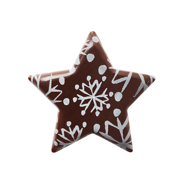 DLUO Courte Décor en Chocolat Etoile Flocon 3,7 cm (x112) Florensuc