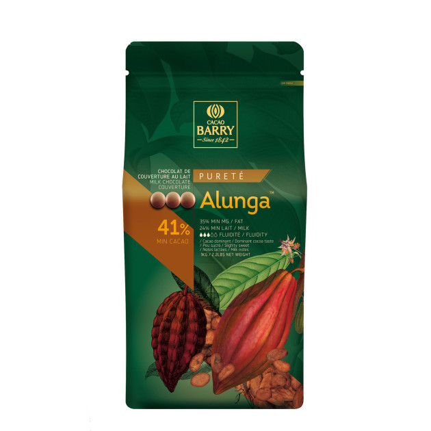 Sac de Pistoles Chocolat au Lait Alunga 41% 5kg  Sac de Pistoles Chocolat au Lait Alunga 41% 5kg