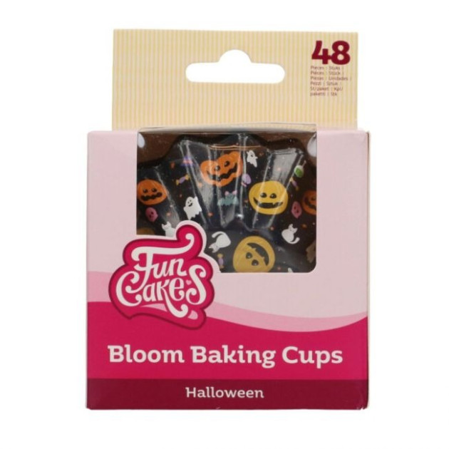 Caissettes Cupcakes Noires Halloween (x48) Funcakes