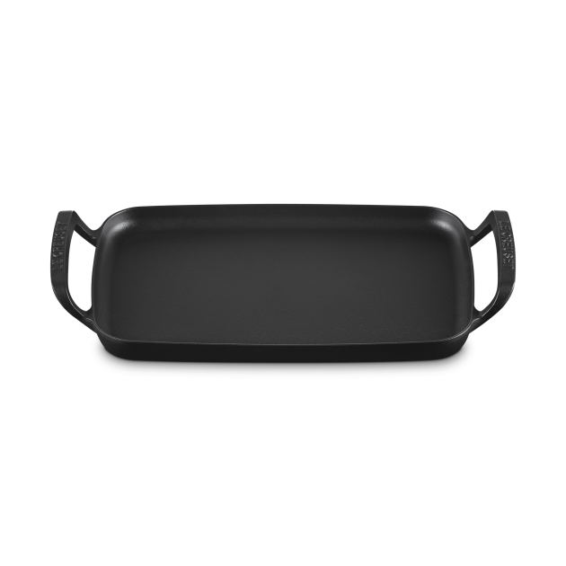Plancha en Fonte Rectangulaire 40 x 26,6 x H 6,7 cm Noir Mat Barbecue Le Creuset