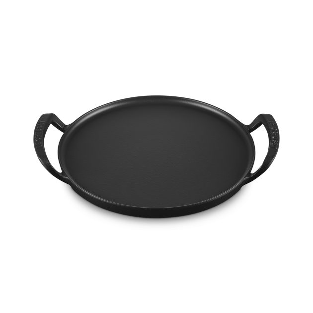 Plaque à Pizza en Fonte Ø 35 cm Noir Mat Barbecue Le Creuset