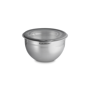 Bol Mélangeur Inox avec Couvercle en Verre Ø 27 cm Le Creuset
