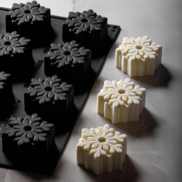 Moule Silicone Flocon de Neige 7,5 x H 3,5 cm (x12) Pavoflex