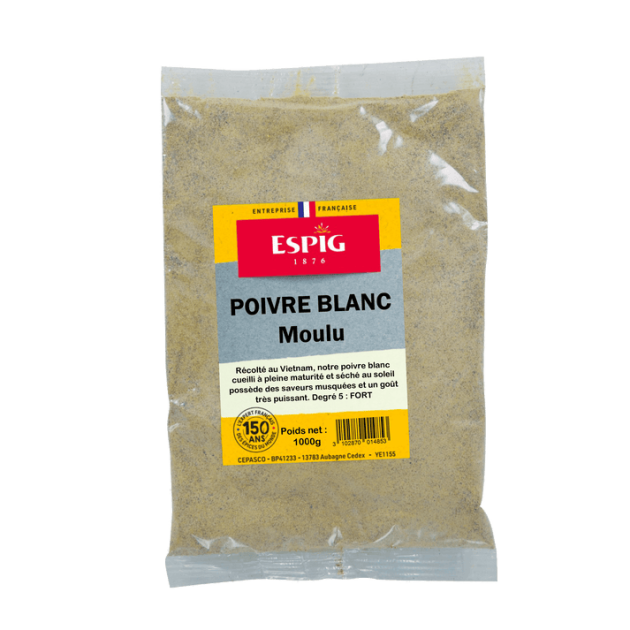 Poivre Blanc Moulu 1 kg Espig
