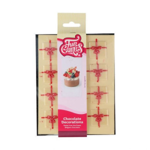 Décor en Chocolat Blanc Cadeau (x12) Funcakes Décor en Chocolat Blanc Cadeau (x12) Funcakes