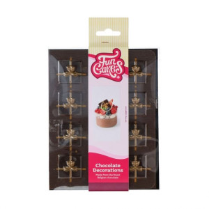 Décor en Chocolat Noir Cadeau (x12) Funcakes Décor en Chocolat Noir Cadeau (x12) Funcakes