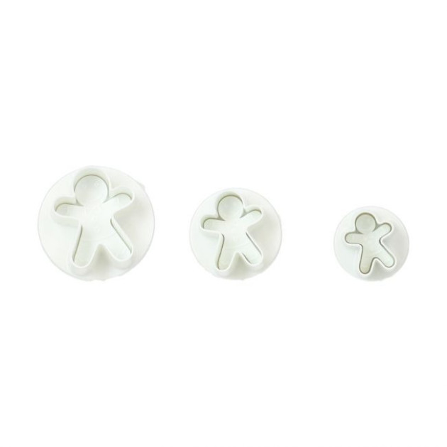 Emporte-Pièce avec Poussoir Bonhomme Pain d'Épices (x3) Wilton