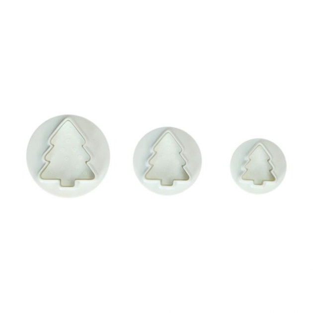 Emporte-Pièce avec Poussoir Sapin de Noël (x3) Wilton