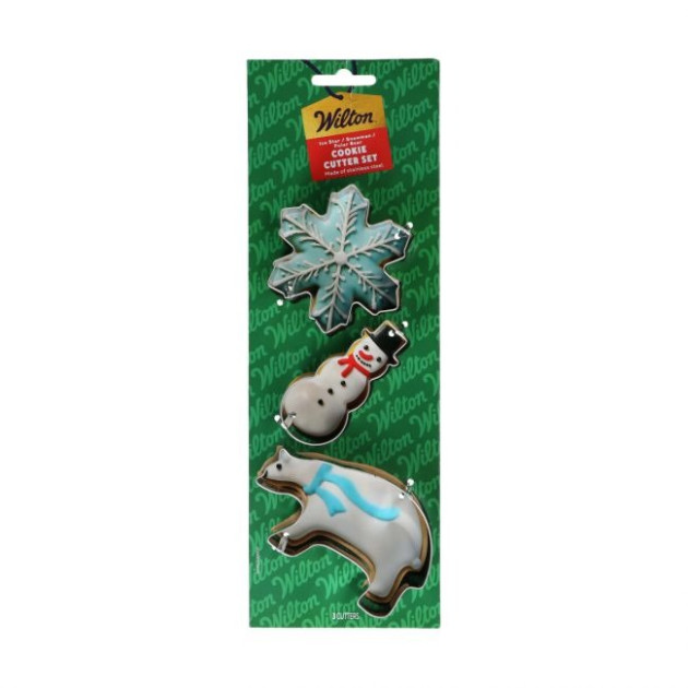 Emporte-Pièces Inox Flocon Bonhomme et Ours (x3) Wilton