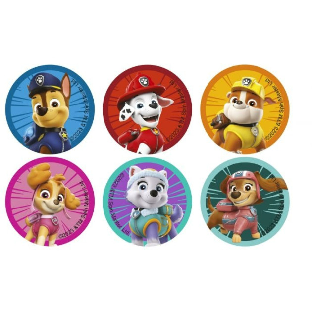 6 Mini Disques Azyme Pat Patrouille 5,8 cm Modecor (x12)