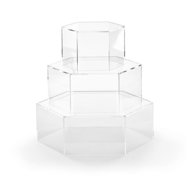 Présentoir à Gâteau Hexagonal 3 Pièces Modecor