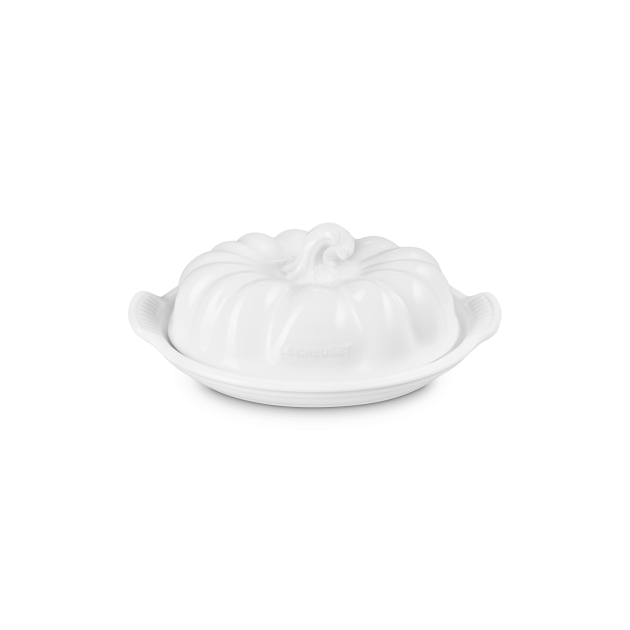 Beurrier en Céramique Citrouille 21,2 x 14,2 cm Blanc Le Creuset