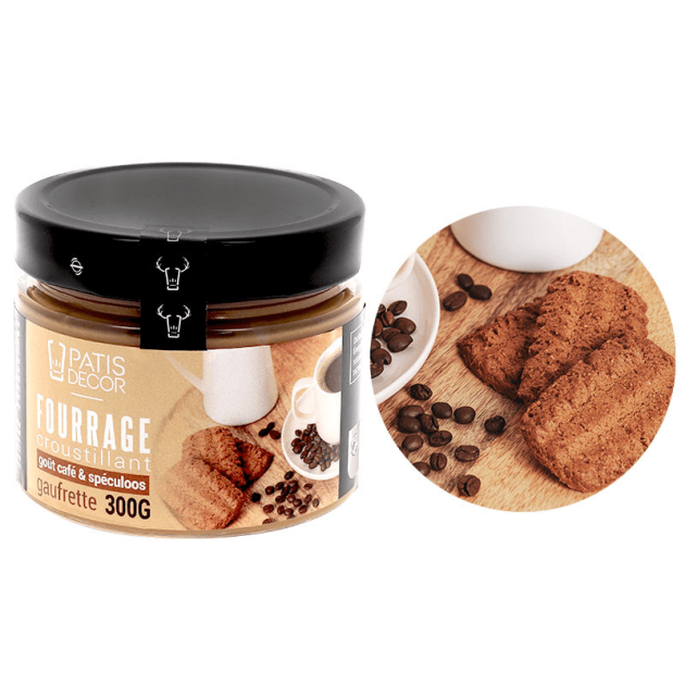 DLUO Dépassée Fourrage Café et Spéculoos Gaufrette 300 g Patisdécor