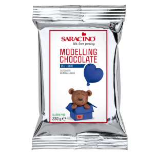 Chocolat Plastique à Modeler Bleu 250 g Saracino