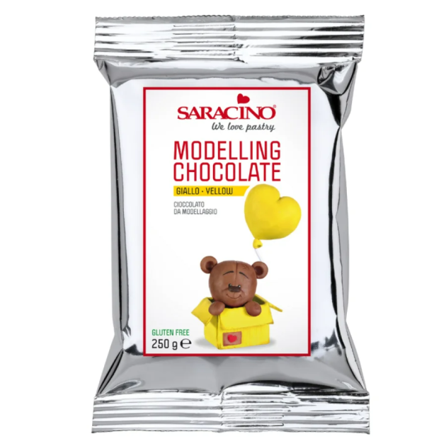 Chocolat Plastique à Modeler Jaune 250 g Saracino