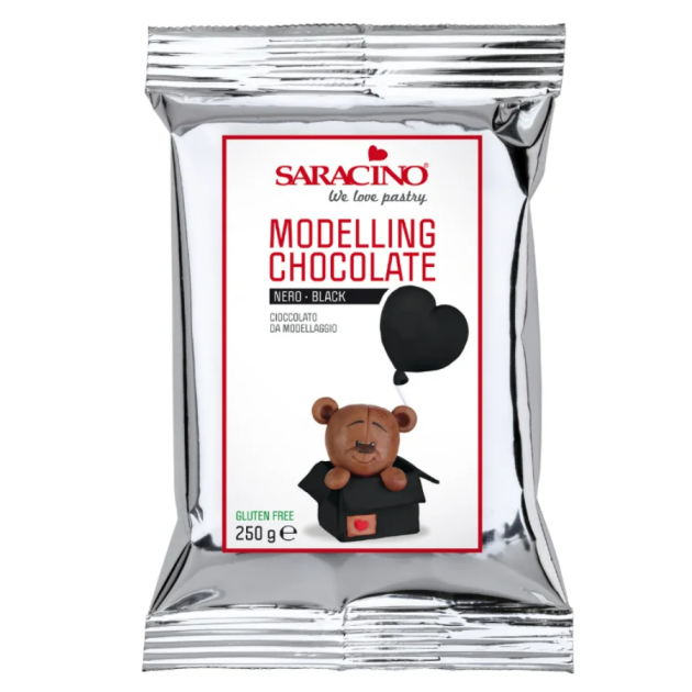 Chocolat Plastique à Modeler Noir 250 g Saracino