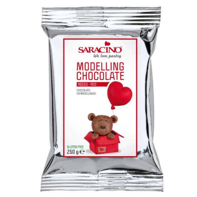 Chocolat Plastique à Modeler Rouge 250 g Saracino