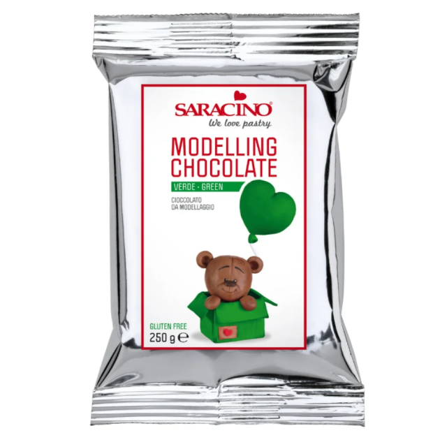 Chocolat Plastique à Modeler Vert 250 g Saracino
