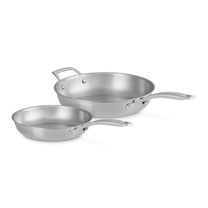 Lot de Poêles en Inox 24 et 28 cm Essentiel Le Creuset