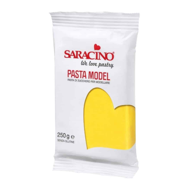 Pâte à Sucre Modelage Jaune 250 g Saracino