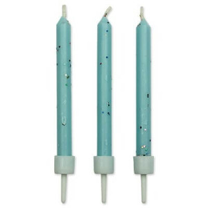 Bougies pailletées bleues (x10) PME