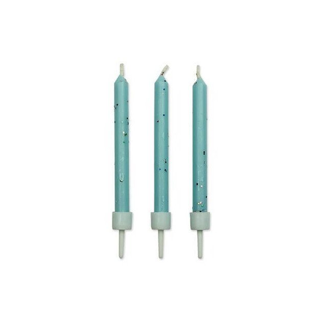 Bougies pailletées bleues (x10) PME Bougies pailletées bleues (x10) PME
