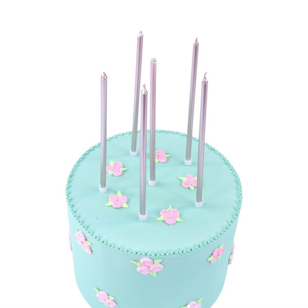 Bougies or rose extra hautes sur gâteau Bougies or rose extra hautes sur gâteau